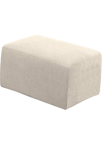 Foothool Kapak Dikdörtgen Osmanlı Slipcovers Katlanır Depolama Koruyucu Pouf Bej Xl
