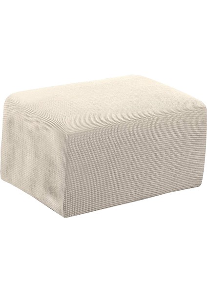 Foothool Kapak Dikdörtgen Osmanlı Slipcovers Katlanır Depolama Koruyucu Pouf Bej Xl