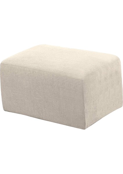 Foothool Kapak Dikdörtgen Osmanlı Slipcovers Katlanır Depolama Koruyucu Pouf Bej Xl