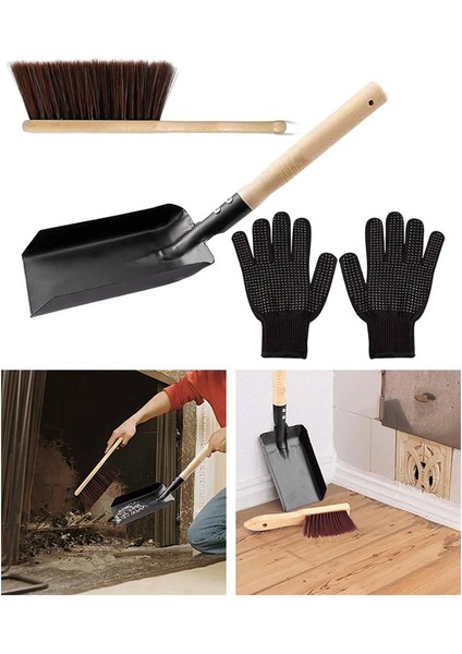 Şömine Araçları Kömür Kürek Hearth Fırça Seti (Yurt Dışından)