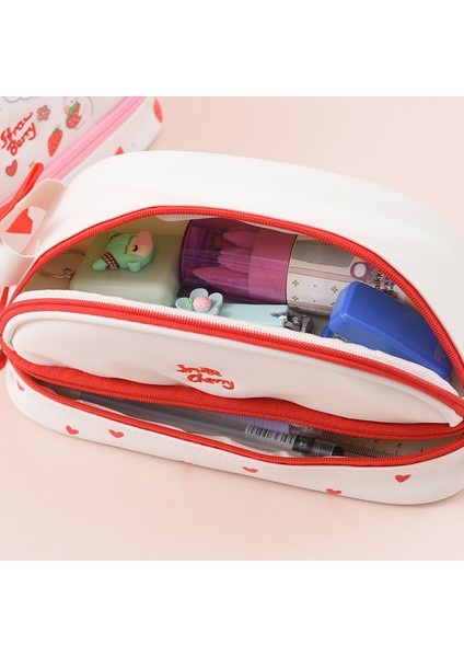 Büyük Kapasiteli Desenli Kalem Kutusu - Beyaz (Yurt Dışından) fiyatları