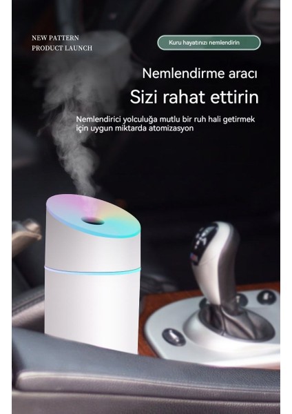 Hava Nemlendirici USB Mini Renkli Değişen Atmosfer Işığı Araba Ev (Yurt Dışından)