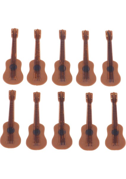 10 Adet Plastik Minyatür Gitar Mini Enstrümanlar Minyatür Bebek Evi Modeli Ev(Yurt Dışından)