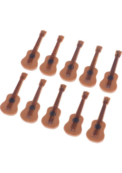 10 Adet Plastik Minyatür Gitar Mini Enstrümanlar Minyatür Bebek Evi Modeli Ev(Yurt Dışından)