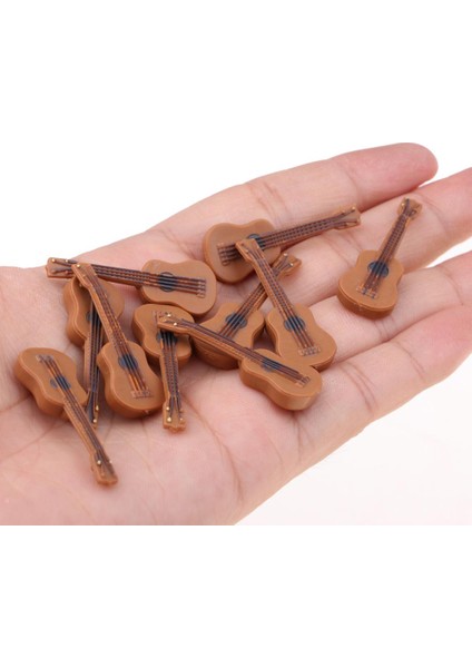 10 Adet Plastik Minyatür Gitar Mini Enstrümanlar Minyatür Bebek Evi Modeli Ev(Yurt Dışından)