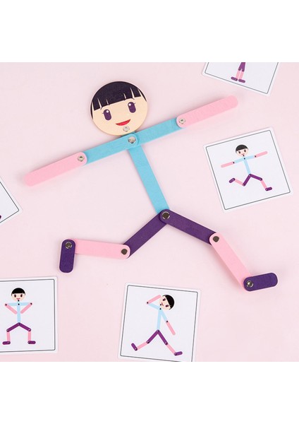 Spor Vücudu Montessori Ahşap Yapboz Bulmaca Oyuncak - Çok Renkli (Yurt Dışından)
