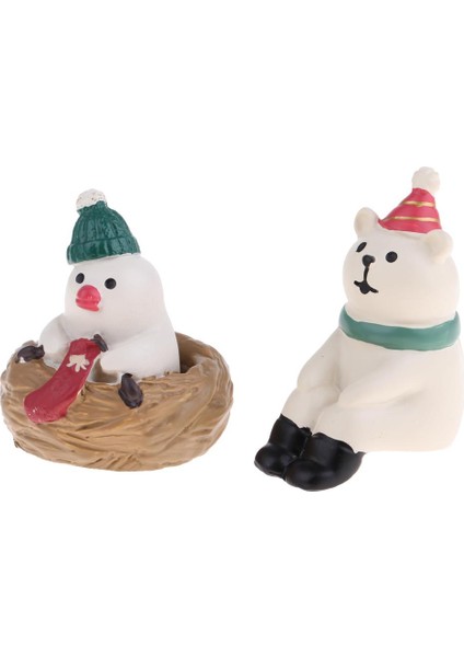 El Yapımı Dollhouse Reçine Yaratıcı Noel Süsleri Ayı Penguen Karikatür fırsatları