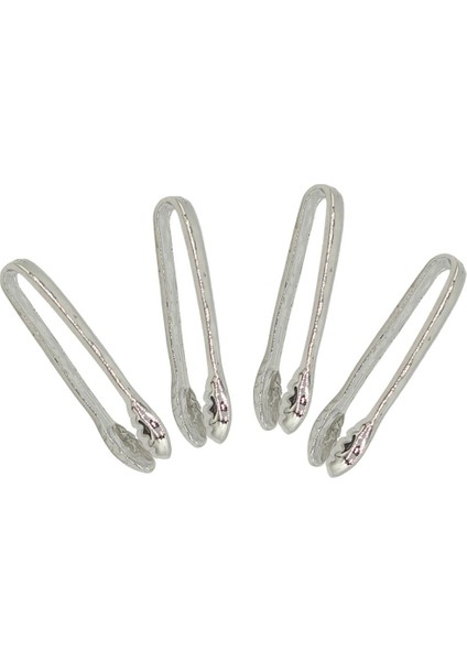 El Yapımı 4pcs Minyatür Metal Maşa Gıda Klipsi 1/12 Bolhouse Tencere Araçları Odası