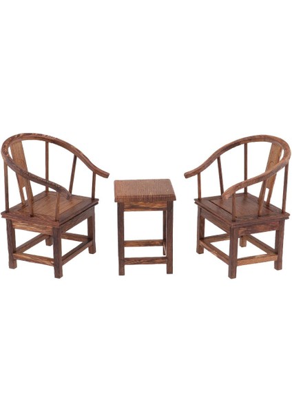1/6 Bebek Evi Peri Bahçesi Aksesuar Için Antik Çin Çay Masa Koltuk Kiti