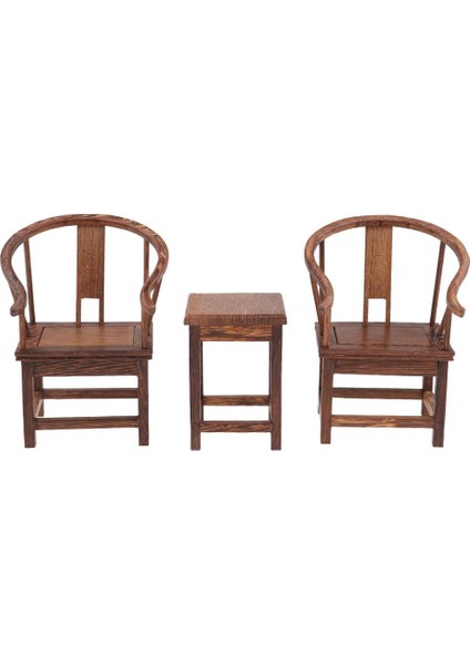 1/6 Bebek Evi Peri Bahçesi Aksesuar Için Antik Çin Çay Masa Koltuk Kiti