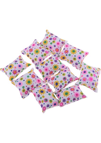 10PCS 1/6 Dollhouse Minyatür Çiçek Yastığı Kapak Kanepe Dekorasyon Aksesuar