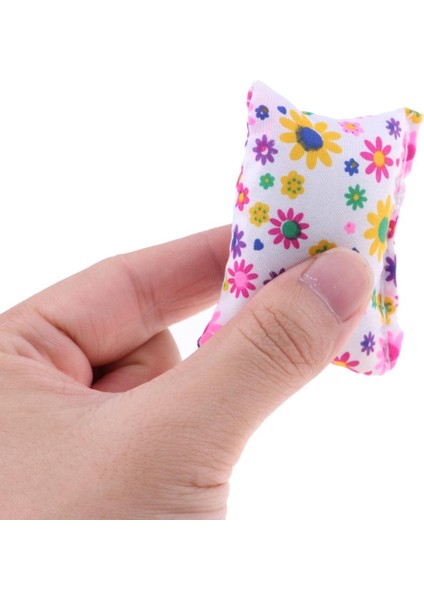 10PCS 1/6 Dollhouse Minyatür Çiçek Yastığı Kapak Kanepe Dekorasyon Aksesuar