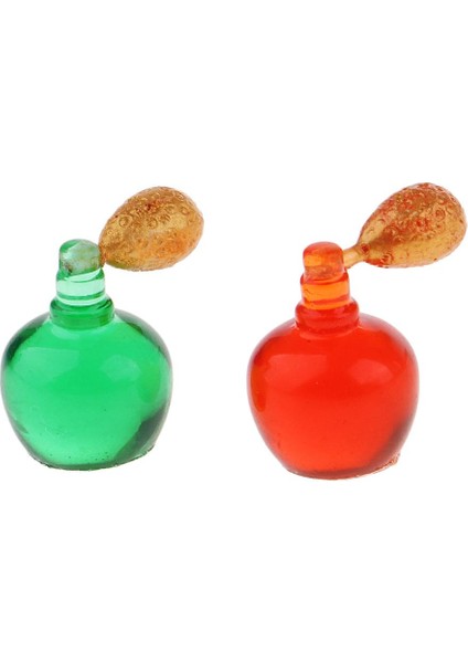 Minyatür Plastik Parfüm Şişeleri Model 1/12 Dollhouse Aksesuarları 2 Pcs Set
