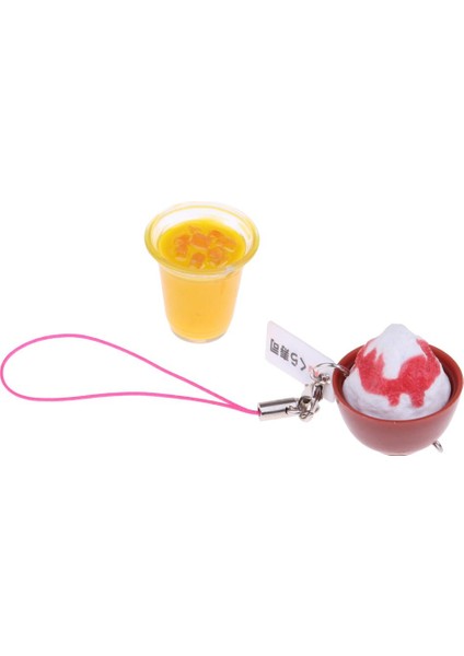 2pcs 1: 6 Dolyhouse Minyatürler Gıda Seti Meyve Suyu Dondurma Anahtar Zincirleri