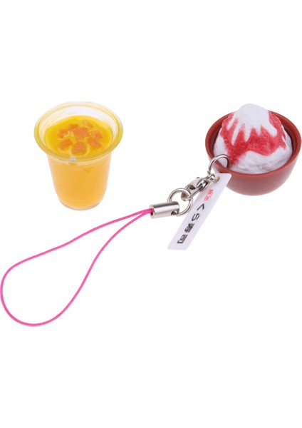 2pcs 1: 6 Dolyhouse Minyatürler Gıda Seti Meyve Suyu Dondurma Anahtar Zincirleri