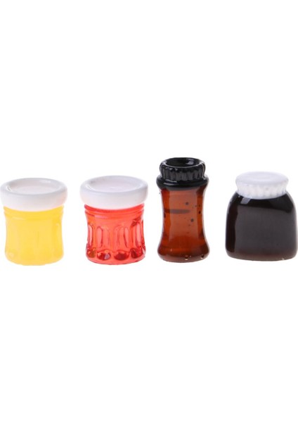 1/12 Dollhouse Minyatür Plastik Meyve Reçel Şişeleri Mutfak Yiyecekleri