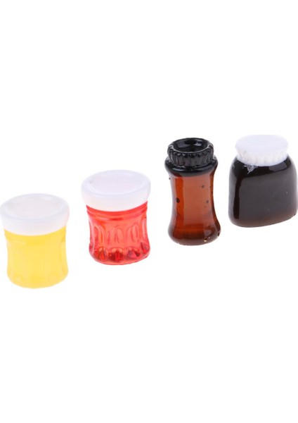 1/12 Dollhouse Minyatür Plastik Meyve Reçel Şişeleri Mutfak Yiyecekleri