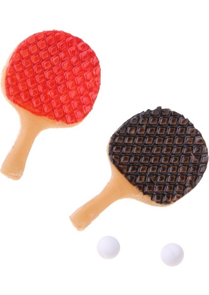 1/12 Minyatür Masa Tenis Top Raket Seti Bebek Binası Spor Aksesuarları Hayat