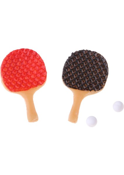 1/12 Minyatür Masa Tenis Top Raket Seti Bebek Binası Spor Aksesuarları Hayat fiyatları