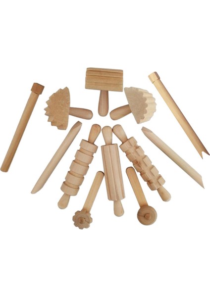 Ahşap Sanat Kil Hamurları Aletler Oyuncak Kurabiye Diy Pişirme Aksesuarları 3-6 Yaş