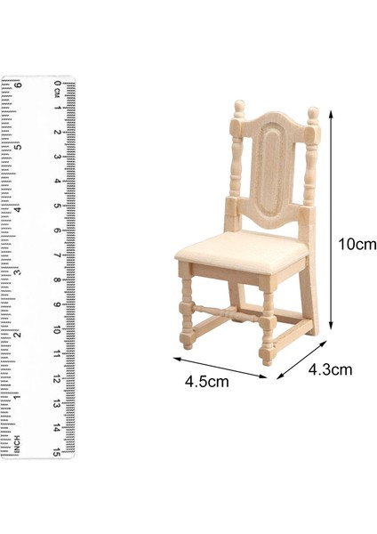 1/12 Ölçekli Dollhouse Minyatür Sandalye Mini Bebek Mobilya Dekorasyon Oyuncakları Dıy fırsatları