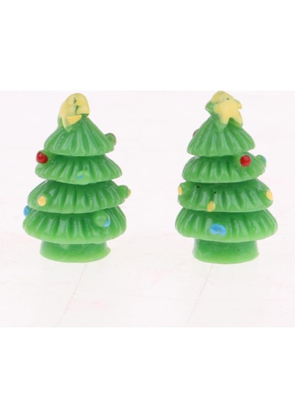 20 Adet Ahşap Tabanlı Minyatür Noel Ağacı, 2 cm Yükseklik Mini Noel Ağacı Modeli