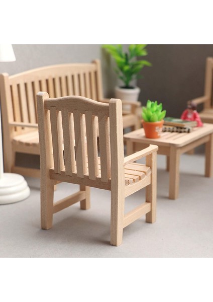 4x Minyatür Bahçe Tezgahı Seti Mobilya Modeli Dıy Mini 1:12 Dollhouse Natural2