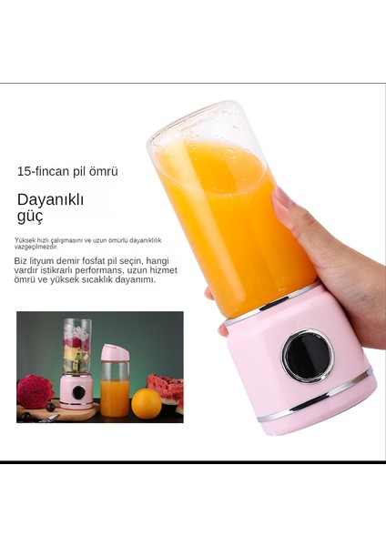 Qh Taşınabilir Elektrikli Şarj Edilebilir Meyve Sıkacağı Çift Bardak (Yurt Dışından)