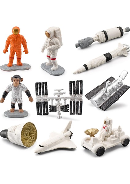 10X Yaratıcı Astronot Heykel Heykeli Mini Küçük Uzay Araç Figürleri Oyuncaklar