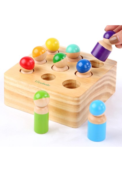 Montessori Silindir Soket Oyuncakları Gökkuşağı Peg Bebekler Çocuklar Için Beyin Gelişimi (Yurt Dışından) modelleri