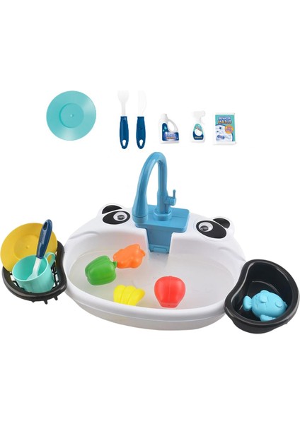 Mutfak Lavabo Oyuncakları Oyun Su Elektrikli Musluk Lavabo Bulaşık Seti fiyatları