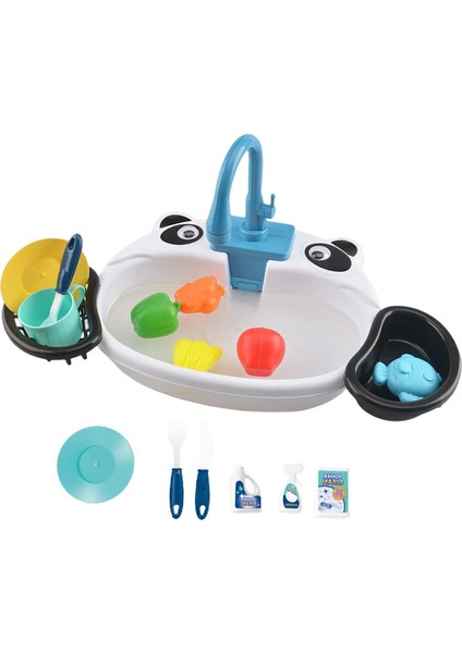 Mutfak Lavabo Oyuncakları Oyun Su Elektrikli Musluk Lavabo Bulaşık Seti modelleri