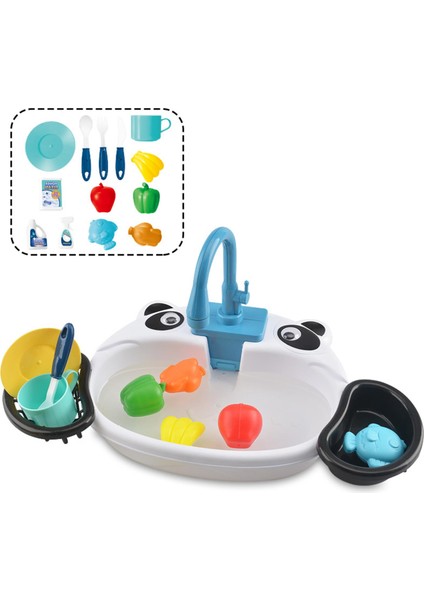 Mutfak Lavabo Oyuncakları Oyun Su Elektrikli Musluk Lavabo Bulaşık Seti fırsatları