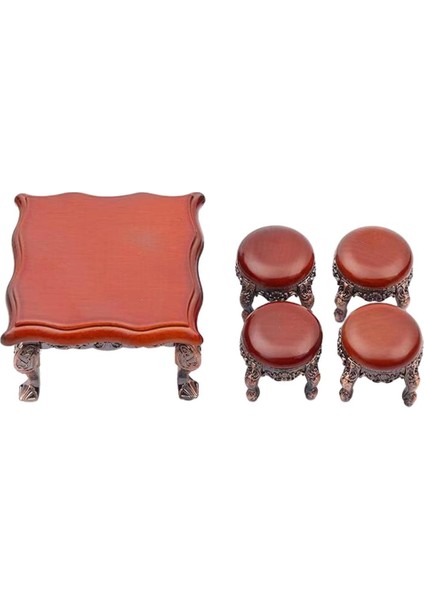 Ahşap El Yapımı Minyatür Sandalye Masa Bebek Evi Mobilyaları Ahşap Oyuncaklar