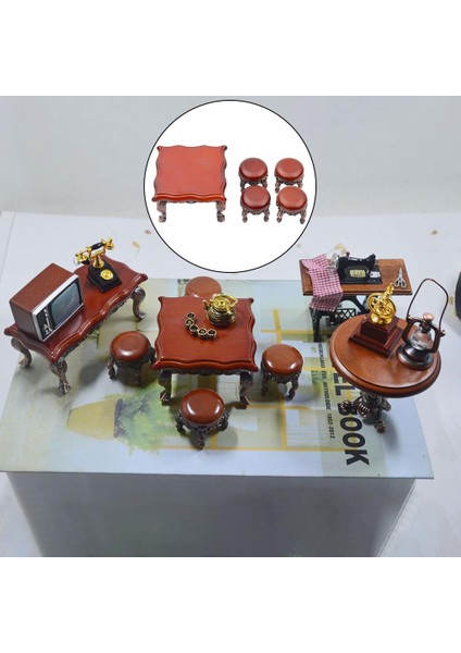 Ahşap El Yapımı Minyatür Sandalye Masa Bebek Evi Mobilyaları Ahşap Oyuncaklar