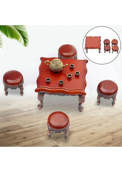 Ahşap El Yapımı Minyatür Sandalye Masa Bebek Evi Mobilyaları Ahşap Oyuncaklar