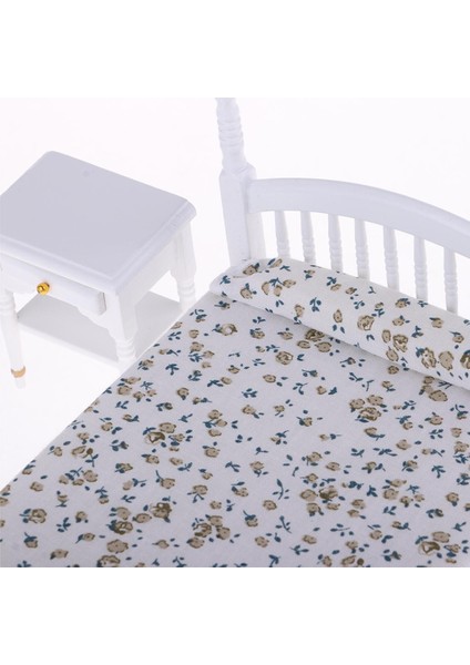 1/12 Ahşap Bebek Yatak Odası Mobilya Seti, Yatak, Başucu Masaları,