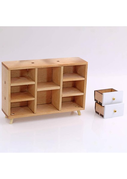 Ahşap Ekran Dolabı 1:12 Dollhouse Dıy Oturma Odası Mobilya Yaşam Sahnesi Düzeni