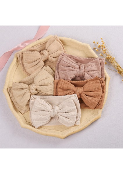 5 Adet, Harika Hediye Çift Katmanlı Yay Için Yay Esnek Saç Bantları ile Bebek Kafa Bantları Örgü fiyatları