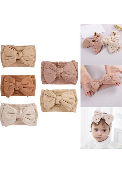5 Adet, Harika Hediye Çift Katmanlı Yay Için Yay Esnek Saç Bantları ile Bebek Kafa Bantları Örgü indirimleri