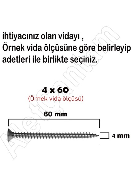 Sunta Vidası Ahşap Yıldız Ağaç Vida 4X50 - 100 Adet