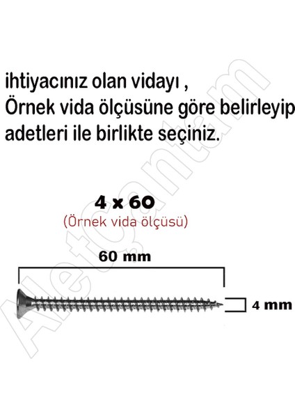 Sunta Vidası Ahşap Yıldız Ağaç Vida 6X60 - 50 Adet