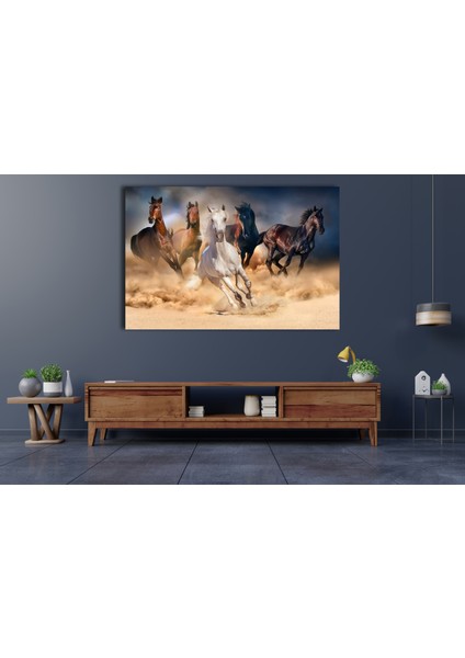 Koşan Atlar Kanvas Tablo