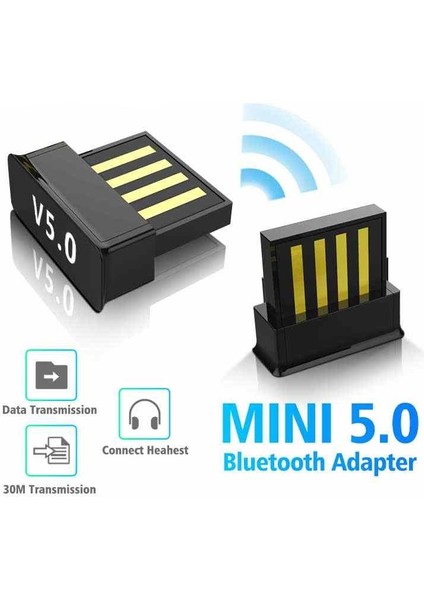 USB Bluetooth Adaptörü V5.0 Kablosuz Dongle Bilgisayar Pc Dizüstü Bilgisayarlar Bluetooth Verici