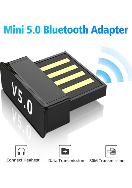 USB Bluetooth Adaptörü V5.0 Kablosuz Dongle Bilgisayar Pc Dizüstü Bilgisayarlar Bluetooth Verici