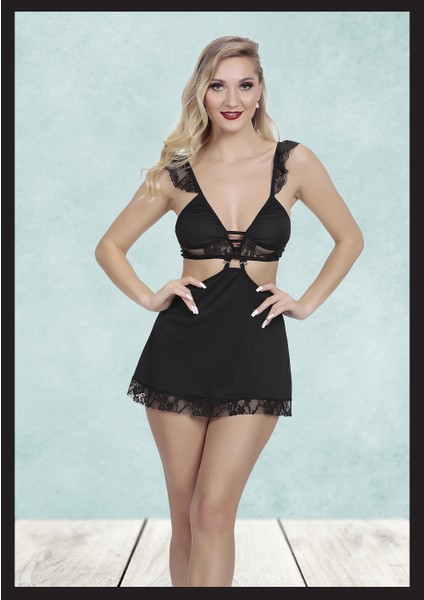 Kadın Dantel Detaylı Seksi Fantezi Mini Elbise Night Costume fiyatları