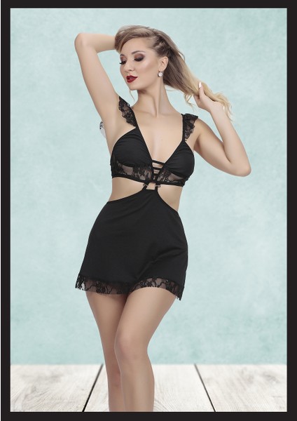 Kadın Dantel Detaylı Seksi Fantezi Mini Elbise Night Costume fırsatları