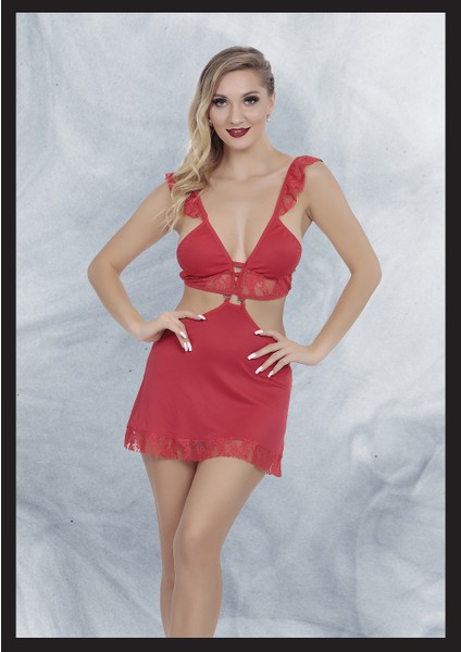 Kadın Dantel Detaylı Seksi Fantezi Mini Elbise Night Costume