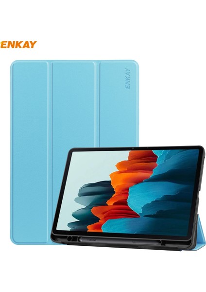ENK-8011 Pu Deri + Tpu Akıllı Kılıf Samsung Galaxy Tab S8 / Galaxy Tab S7 11.0 T870 / T875 Için Kalem Yuvalı (Yurt Dışından)