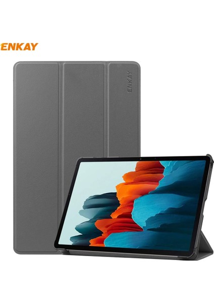 ENK-8010 Pu Deri + Plastik Akıllı Kılıf Samsung Galaxy Tab S8 / Galaxy Tab S7 11.0 T870 / T875 Için Üç Katlanır Tutuculu (Yurt Dışından)